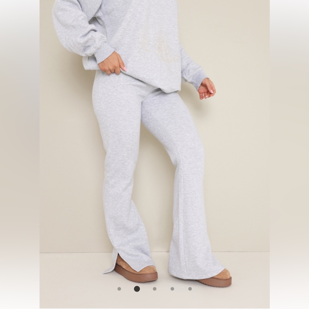 pretty little thing Ash grey split hem flared sweatpants